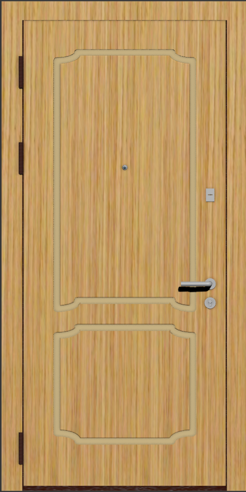 Дверь входная с отделкой шпон дуб светлый I5